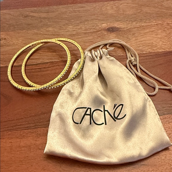 Cache Gold Tone Rhinestone Bangles - Picture 2 of 10